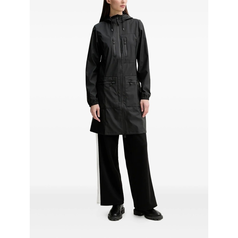 RAINS Women's Cargo Curve Midi Jacket W3 Black 12050 Size Small